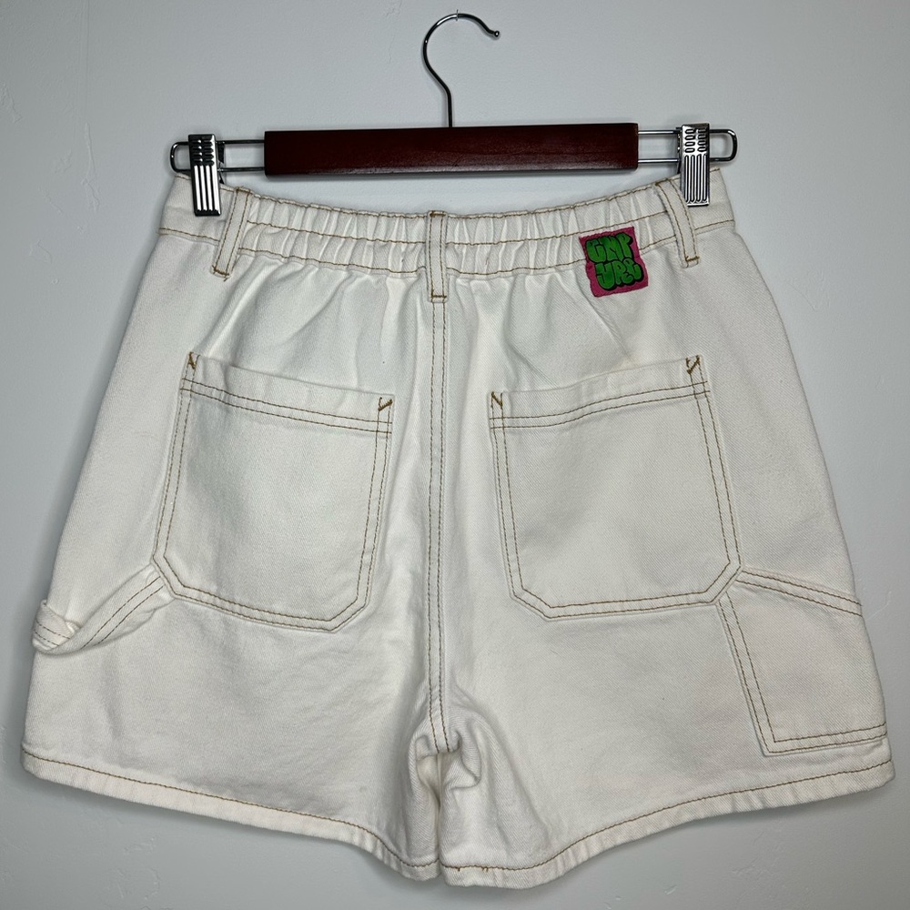 Like New‼️Empyre Cream Denim Cargo Shorts Size S Dixie Birch Carpenter Shorts - Picture 6 of 11